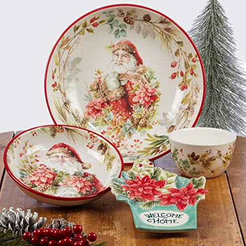 Certified International Christmas Story 6-Inch Canape Plates Set of 4, Pack of 2