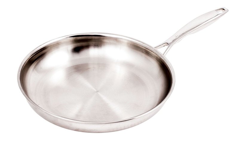 Swiss Diamond Stainless Steel 11" Fry Pan Premium Clad Induction Fry Pan Dishwasher Safe and Oven Safe Fry Pan
