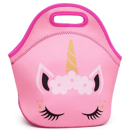Moonmo Cute Unicorn Face Diamond Bling Waterproof Pink School Backpack Set Girls Book Bag (Large, Pink Set)