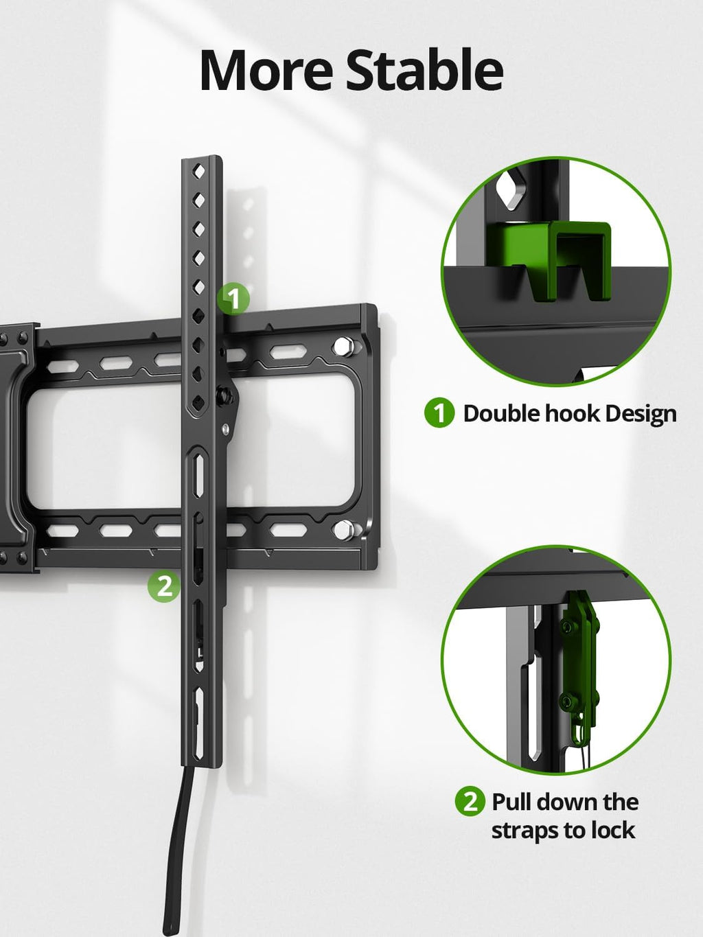 USX MOUNT Tilting TV Wall Mount - Fits 37"-95" Flat & Curved Screens | Max VESA 600x400mm, 132lbs Capacity