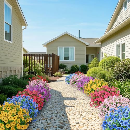24 Pcs UV-Resistant Artificial Flowers - Outdoor Faux Silk Plants (13.8 in)