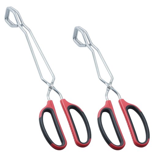 HINMAY Stainless Steel Scissor Tongs 11-Inch and 13-Inch Set, Set of 2