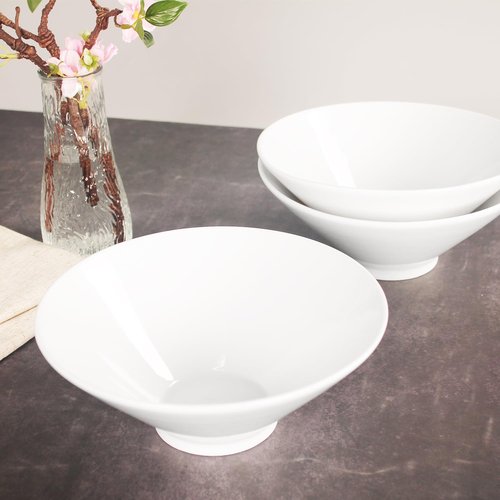 Creativity Home Japanese Style Ramen Bowls 30 oz, Ceramic Lamian Noodles Soup Bowls Set of 4, Large Soup Bowls for Salad, Pasta, Pho Thai Miso Udon Soup Noodles or Asian Food 8.9 Inch