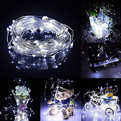 Skiennix 24 Pack Fairy Lights - Battery Operated 7ft 20 LED Mini Twinkle String Lights | Waterproof Silver Wire for Weddings & Christmas Decor, Cool White