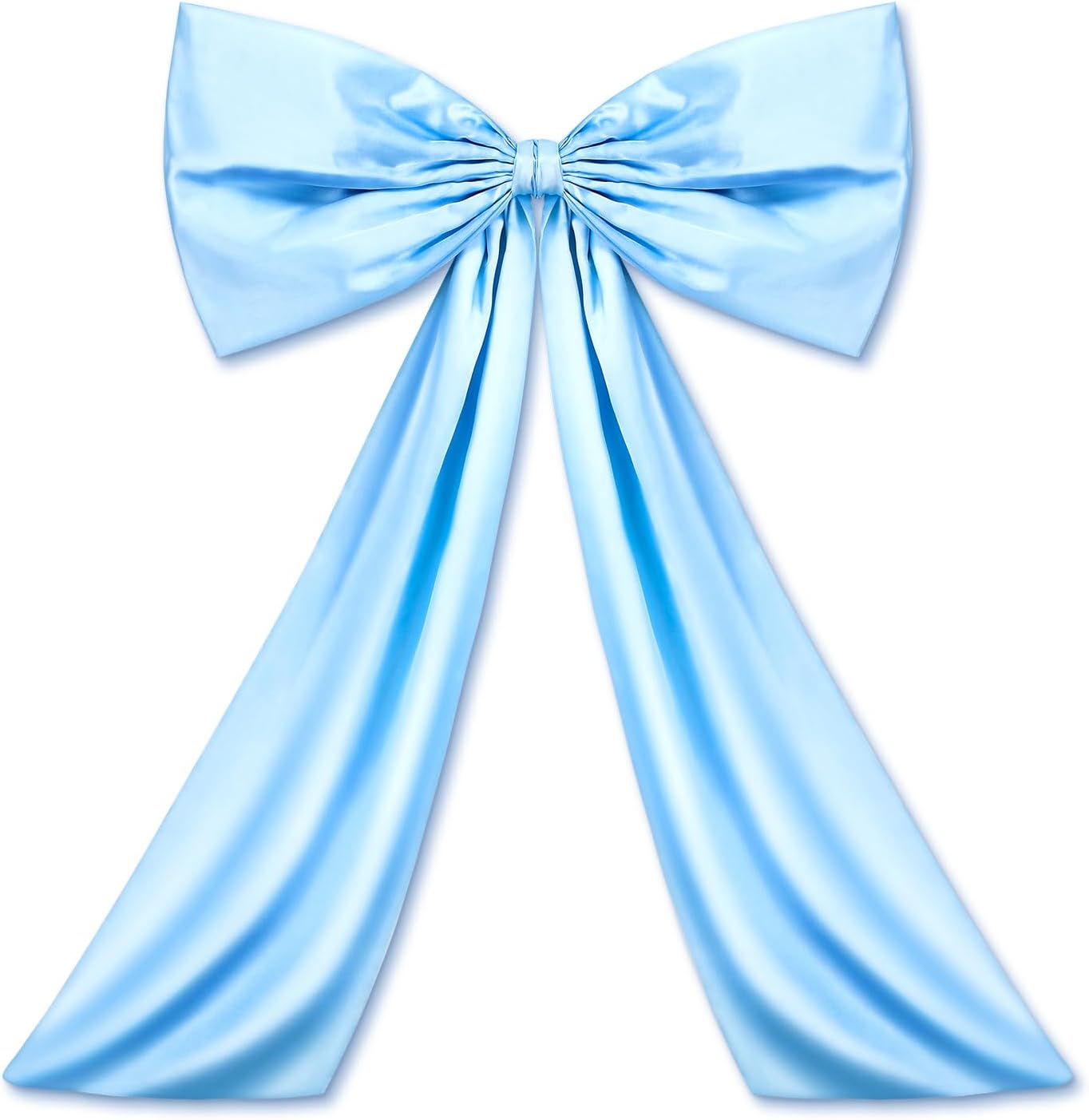 Wavwavw Sky Blue Large Bow Decor - Giant Satin Ribbon Tie for Birthday & Wedding Backdrop (24 x 36 Inches)