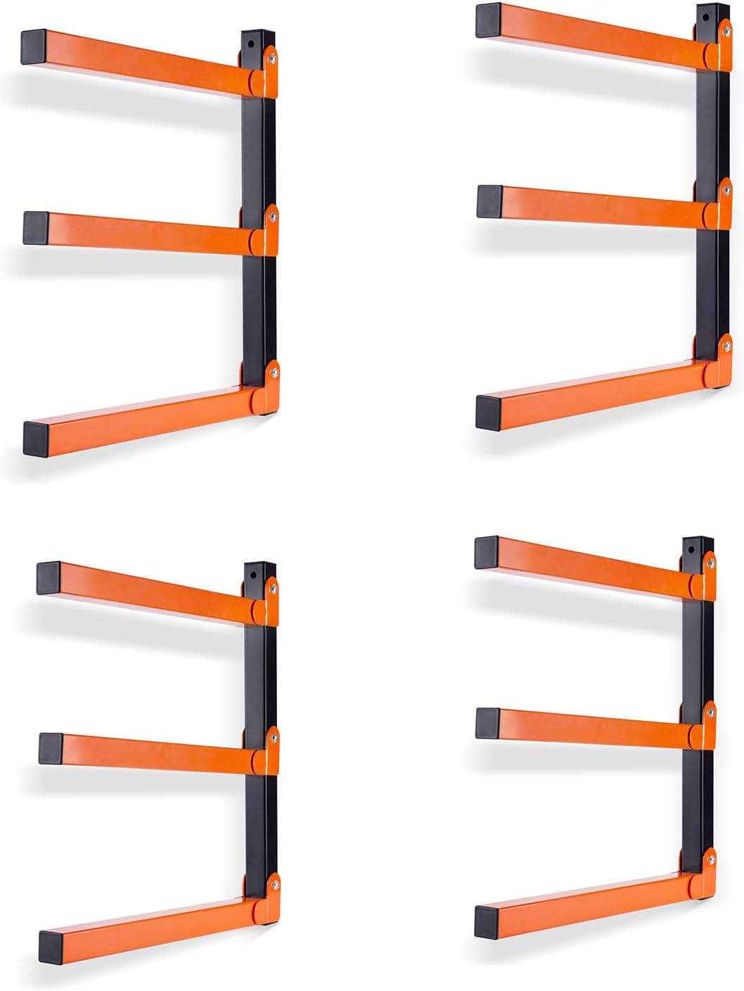 Ultrawall Wall Mount Wood Organizer - 3-Level Metal Rack for Indoor & Outdoor Use | 4 Pack