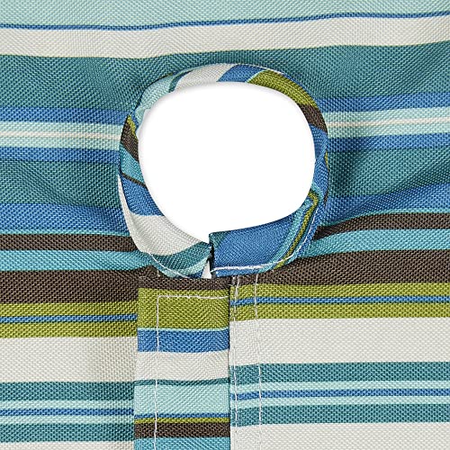 DII Summer Stripe Outdoor Zippered Tabletop Collection, Multi-use, Machine Washable, Tablecloth, 60x120, Beachy