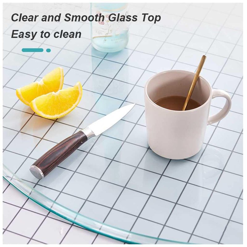20" Glass Lazy Susan Turntable for Dining Table Large Tabletop Centerpiece Kitchen Rotating Tray Clear Serving Plate Round