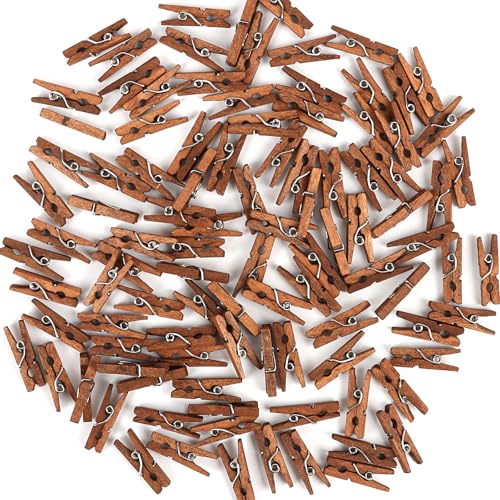 100 Pcs Mini Wooden Clothespins, 1-Inch Small Craft Clips for Photo Displays