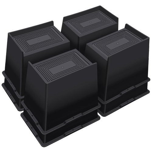 ANNKUT Bed Risers 6 Inch Heavy Duty,Oversized Couch Risers, Extra Wide Furniture Risers for Sofa Table Desk Headboard Chair Lifting,Rectangle Risering Blocks Support 6000 lbs(8 Pack Black)