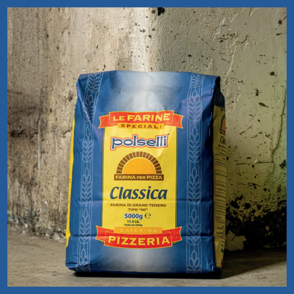 POLSELLI Double Zero Flour - Extra Fine 11 lbs | All-Natural, Unbleached, Perfect for Neapolitan Pizza & Pasta