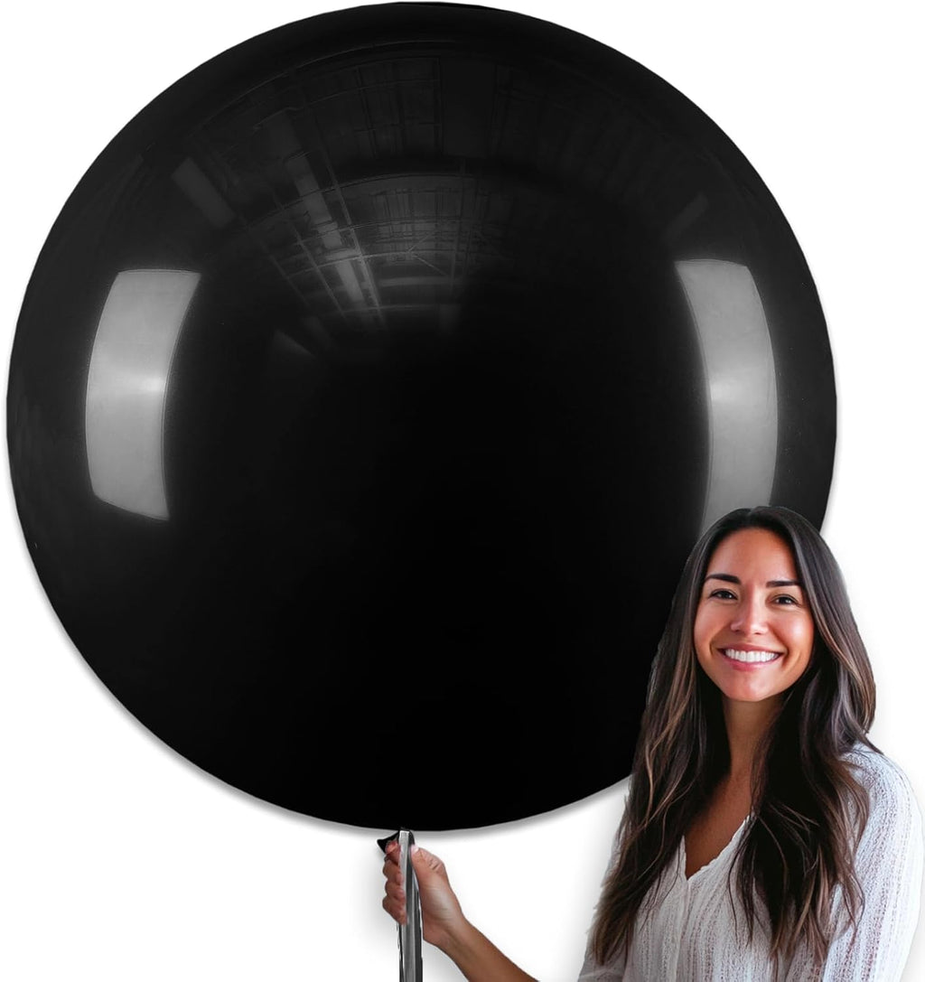 PartyWoo Black Balloons - 36 Inch Matte Latex Helium Balloons for Baby Showers & Birthdays