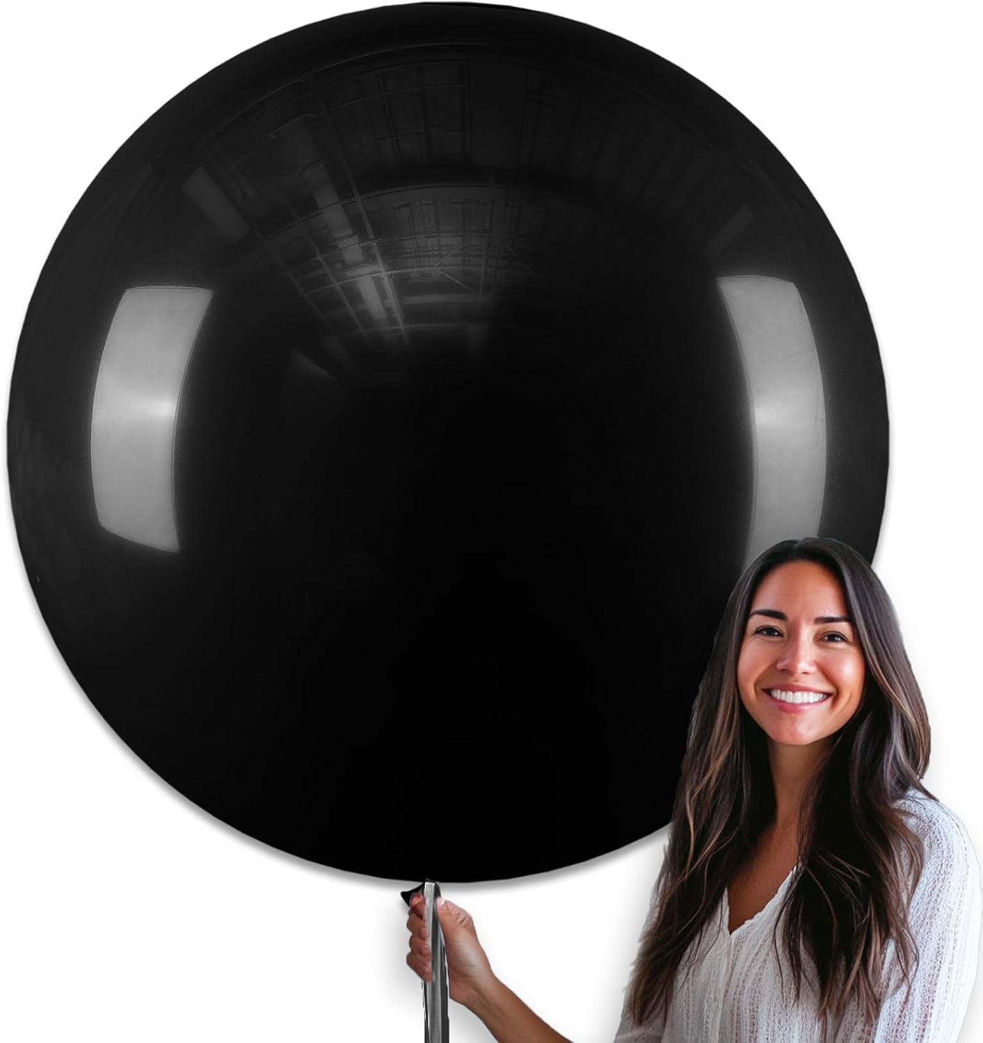 PartyWoo Black Balloons - 36 Inch Matte Latex Helium Balloons for Baby Showers & Birthdays