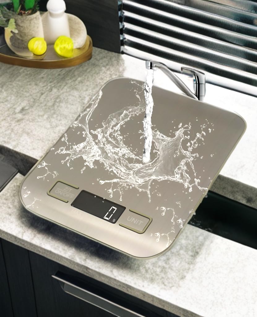 Skiennix Digital Kitchen Scale - Precision Food Scale in Grams & Ounces | Stainless Steel, Compact Design for Cooking & Baking