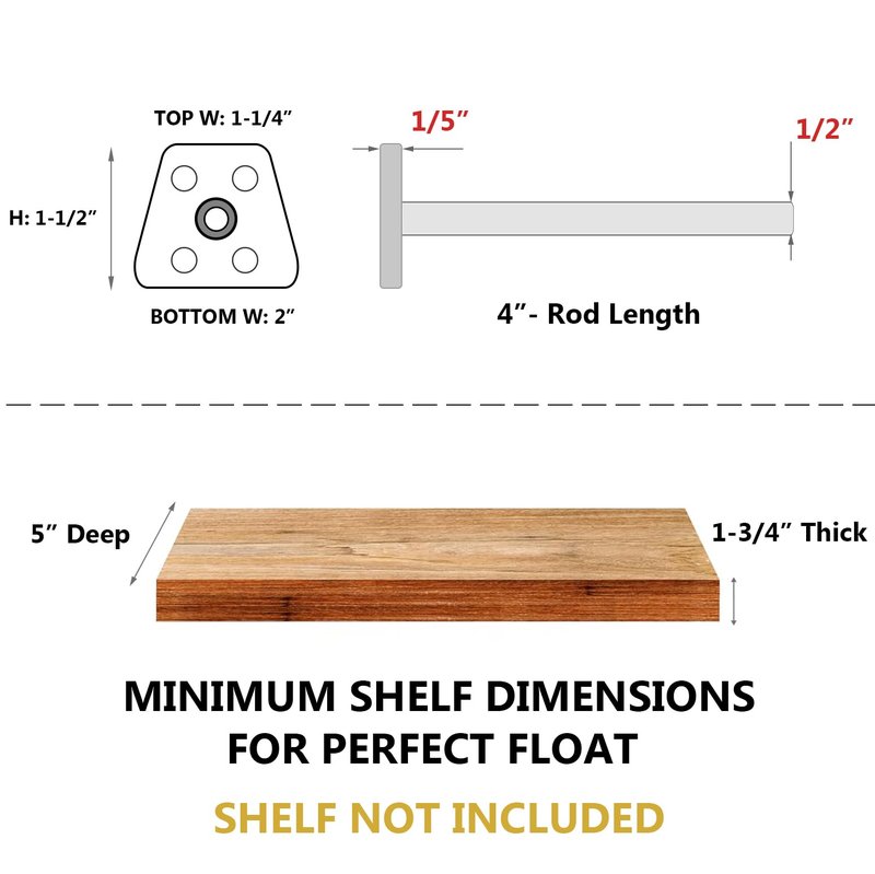 NEODROP 12-Pack 10 Inch Hidden Floating Shelf Bracket, Heavy Duty Blind Shelf Support Hardware | Invisible Wall Brackets for Kitchen, Fireplace Mantel Wood Shelves | Black Powder Coated Solid Steel