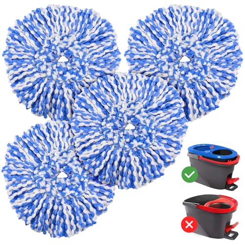 Microfiber Spin Mop Replacement Heads for 2-Tank System - 4 Pack