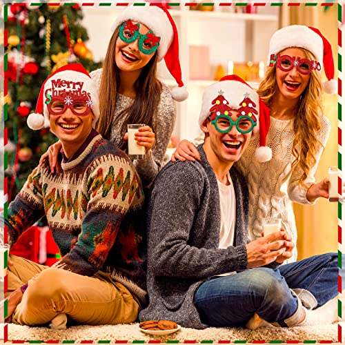 Vinsot 48 Pcs Operation Christmas Glasses Bulk Holiday Photo