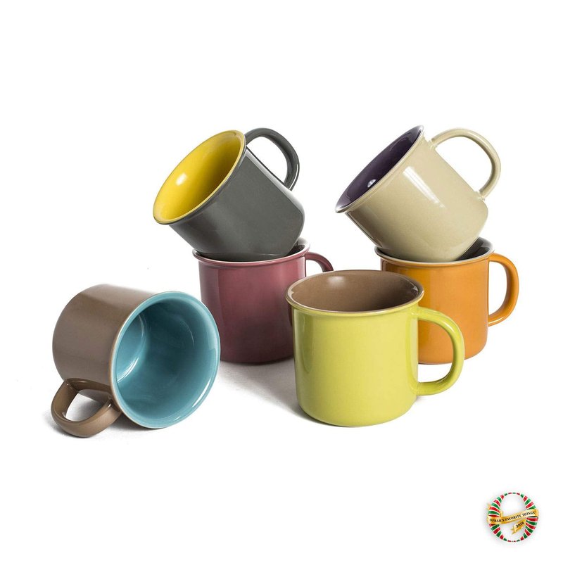 Yedi 20 Oz. Jumbo Ceramic Coffee Tea Beverage Drink Mugs with Handles, Set of 6