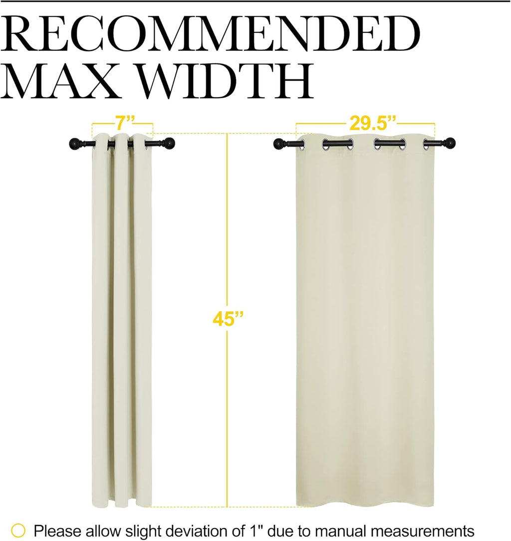 NICETOWN Room Darkening Curtain Panels - Thermal Insulated Grommet Drapes for Windows | Beige, 2 Panels (W34 x L45)