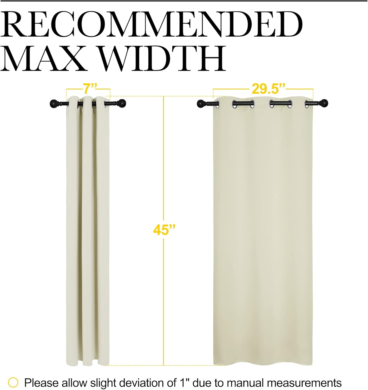 NICETOWN Room Darkening Curtain Panels - Thermal Insulated Grommet Drapes for Windows | Beige, 2 Panels (W34 x L45)