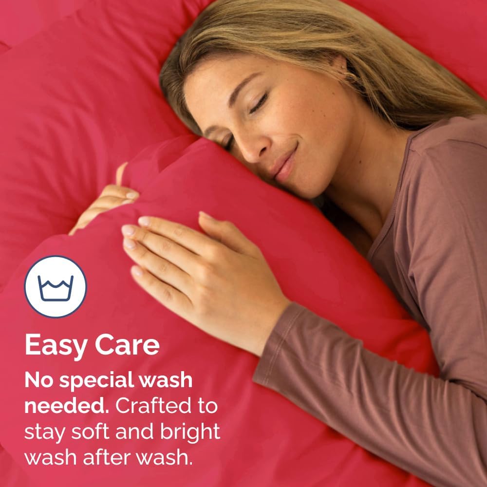Queen Pillow Cases by Ultra Soft | Hotel Quality, Cooling & Wrinkle-Free - 2 Piece Set in Red