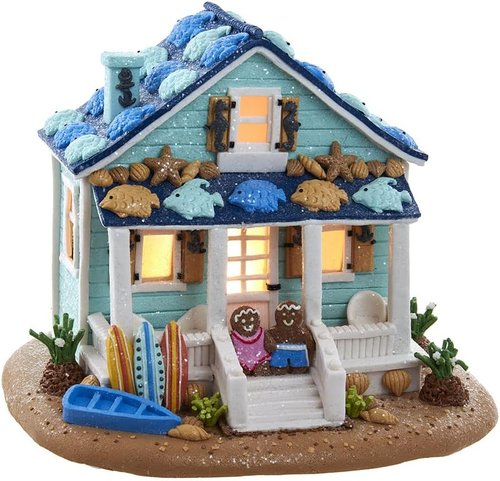 Kurt S. Adler 8-Inch Gingerbread Beach House | Festive Holiday Decor with C7 Bulb