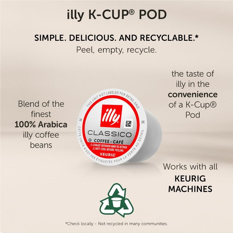 illy Coffee K Cup, Pods for Keurig Machines, Intenso Dark Roast, 100% Arabica, Premium Italian Coffee, 32 Count, 1 Pack
