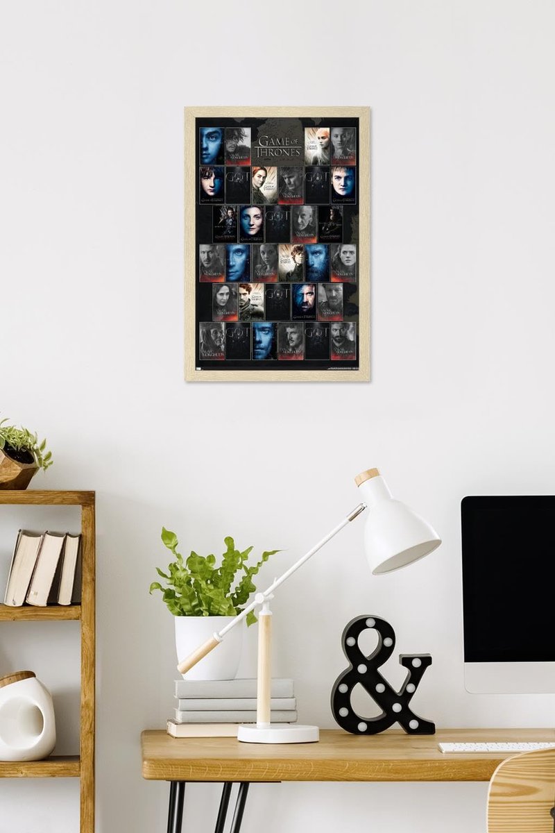 Game of Thrones - Grid Wall Poster, 22.4L" x 14.7W", Blonde Framed Version