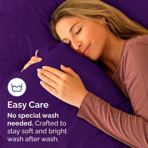 King Standard Pillow Cases by King - Soft Hotel Quality Pillowcase Covers | Comfy Bedding Set of 4 - Machine Washable - Purple