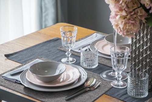 homing Cotton Linen Placemats Set of 4, Cloth Washable Farmhouse Dining Table Mats for Indoors & Outdoors, Easy to Clean, Dark Grey, 13 x 19 Inch