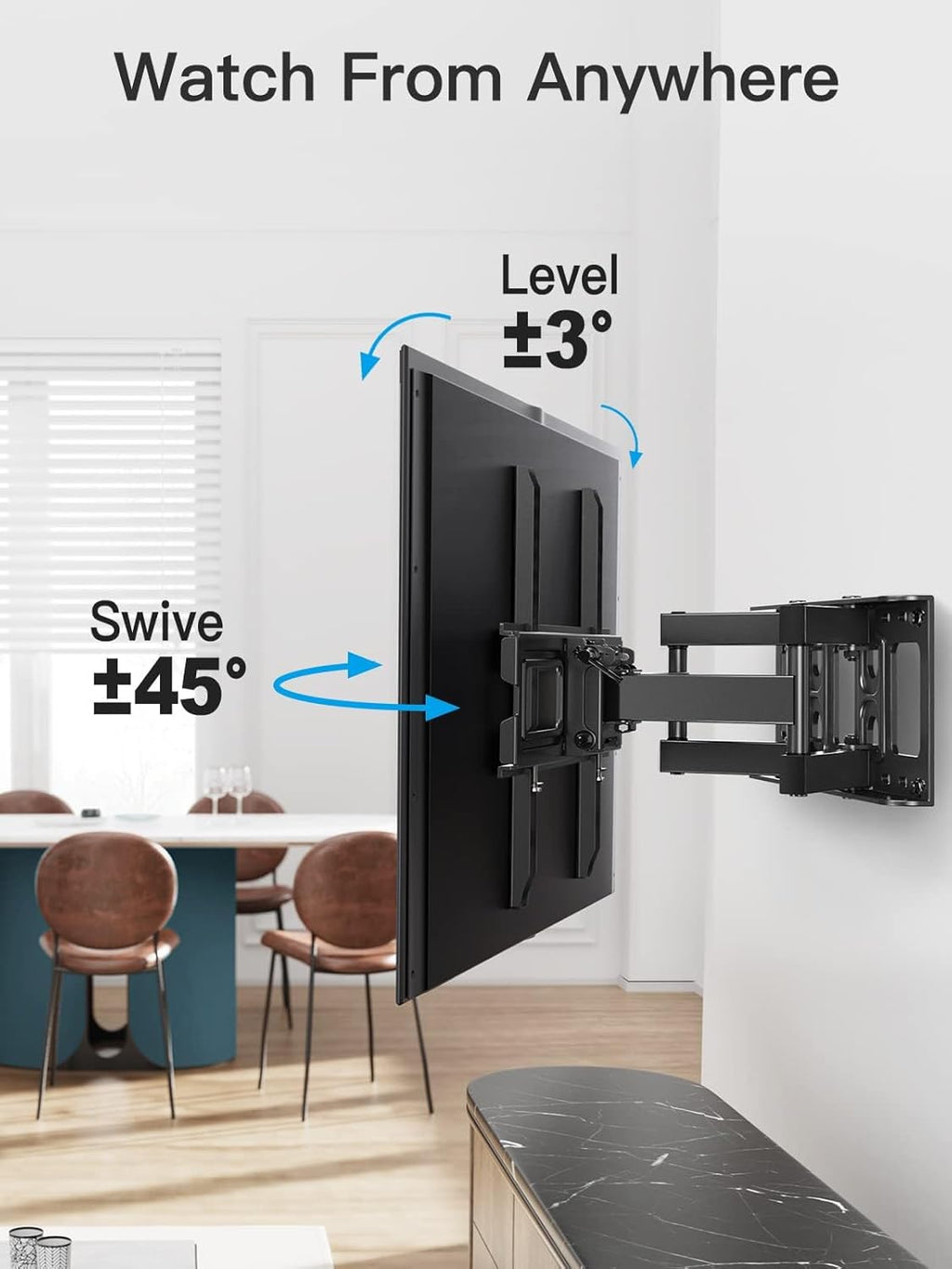 Pipishell TV Wall Mount - Full Motion Bracket for 26-74 Inch TVs | Supports Up to 99lbs, VESA 400x400mm
