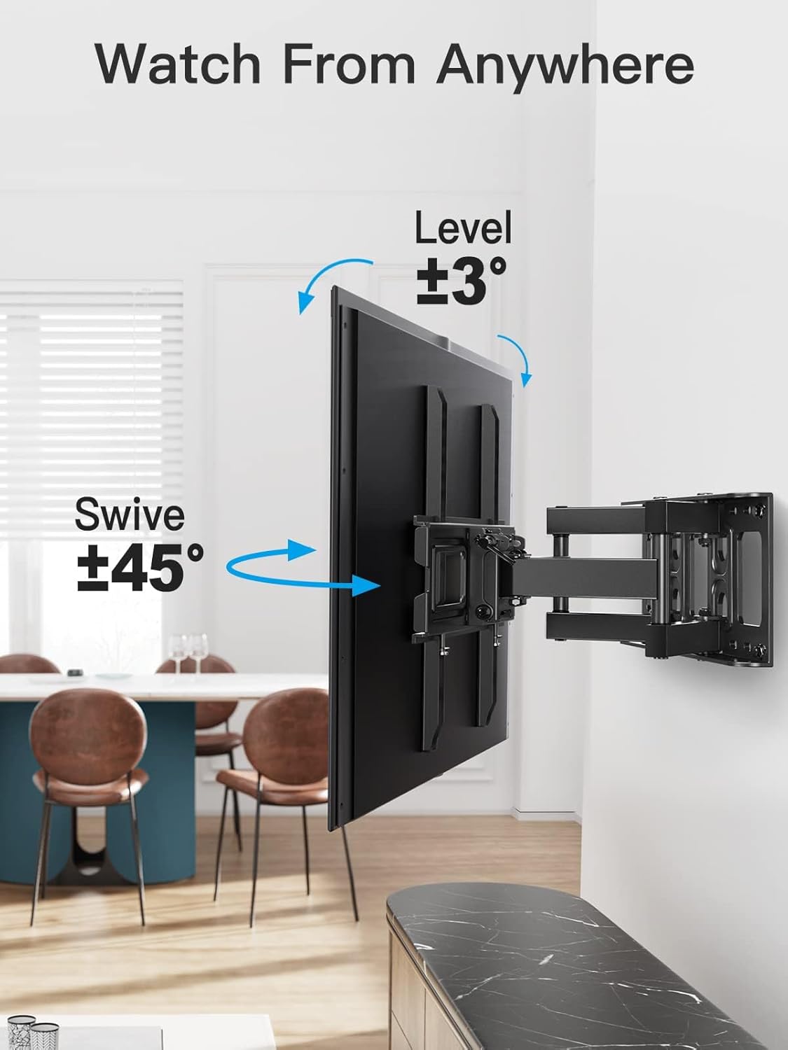 Pipishell TV Wall Mount - Full Motion Bracket for 26-74 Inch TVs | Supports Up to 99lbs, VESA 400x400mm
