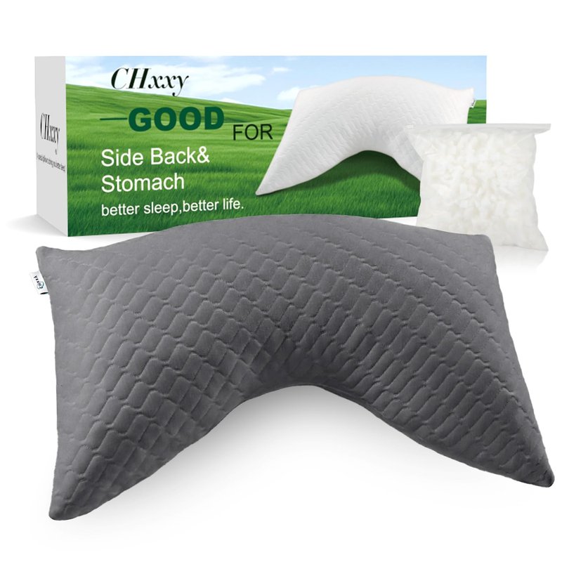 CHxxy Side Sleeper Pillow for Neck and Shoulder Reilef, Ergonomic Design Medium Firm Pillow, Queen Size Bed Pillows for Sleeping, Cross Cut Memory Foam Pillows for Back, Stomach and Side Sleepers