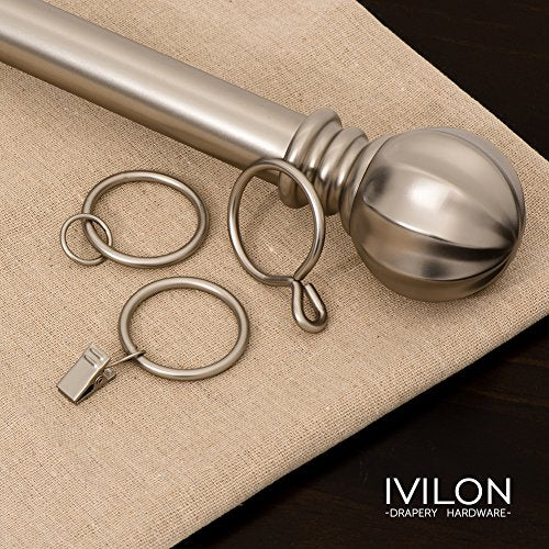 Drapery Curtain Clip Rings - 1.7 Inch Metal Rings with Clips, Set of 14, Warm Gold