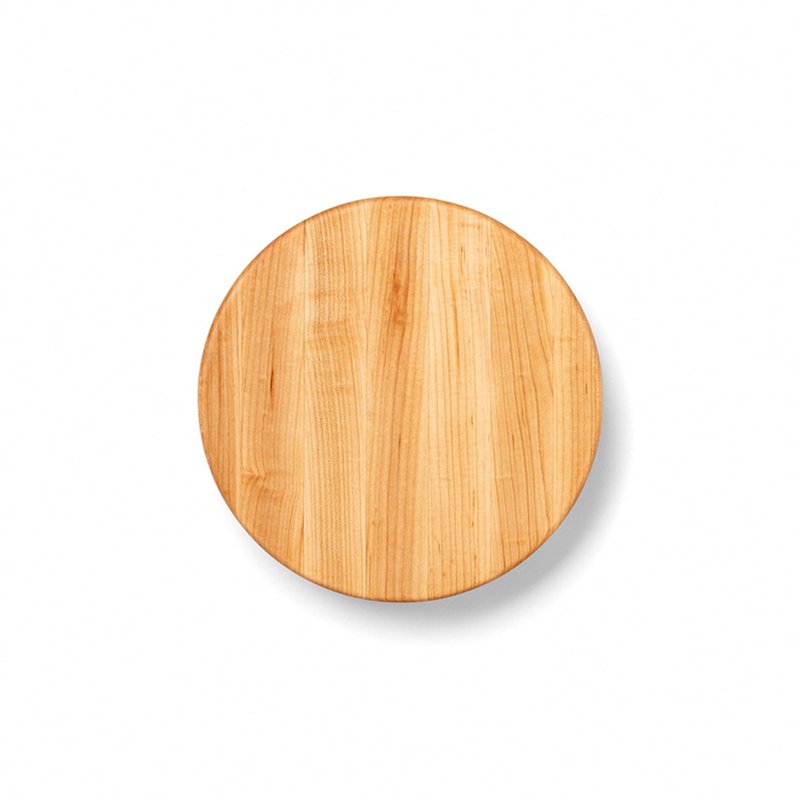 John Boos B Series Round Wooden Maple Cutting Board 12”x12” – 1.5” Thick, 12-lb Non-Reversible Butcher Block with Wood Bun Feet & Edge-Grain