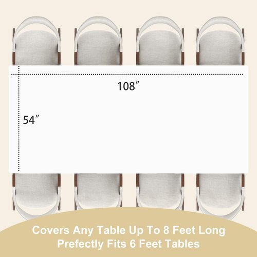 Fixwal Plastic Table Cloth Disposable 18 Pack, 54 x 108 Inch Table Cloths, Party, Picnic, Wedding, Decorative Tablecloths, Rectangle, White Plastic Cover, Leakproof & Sturdy, White