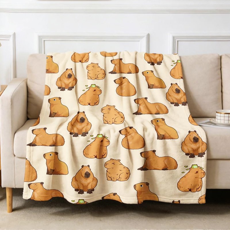 Capybaras Blanket Gift for Girls Boys Kids-40x50 Inches Soft Flannel Blankets Cutes Capybara Cozy Throws Blanket for Women Men, Capybaras Blanket Decor for Couch Sofa Bedroom
