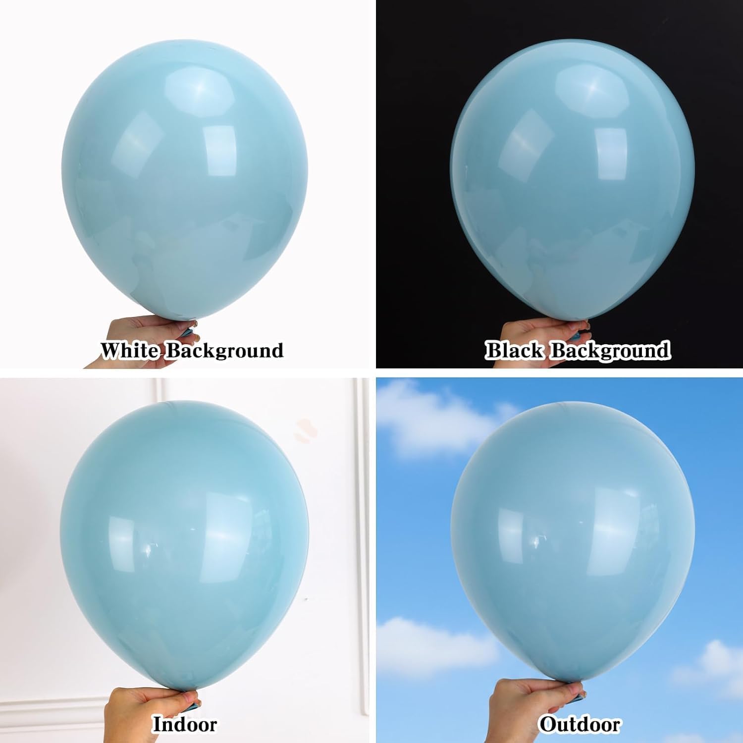 RUBFAC Dusty Blue Balloon Garland - 129pcs Latex Balloons in Various Sizes for Parties & Celebrations