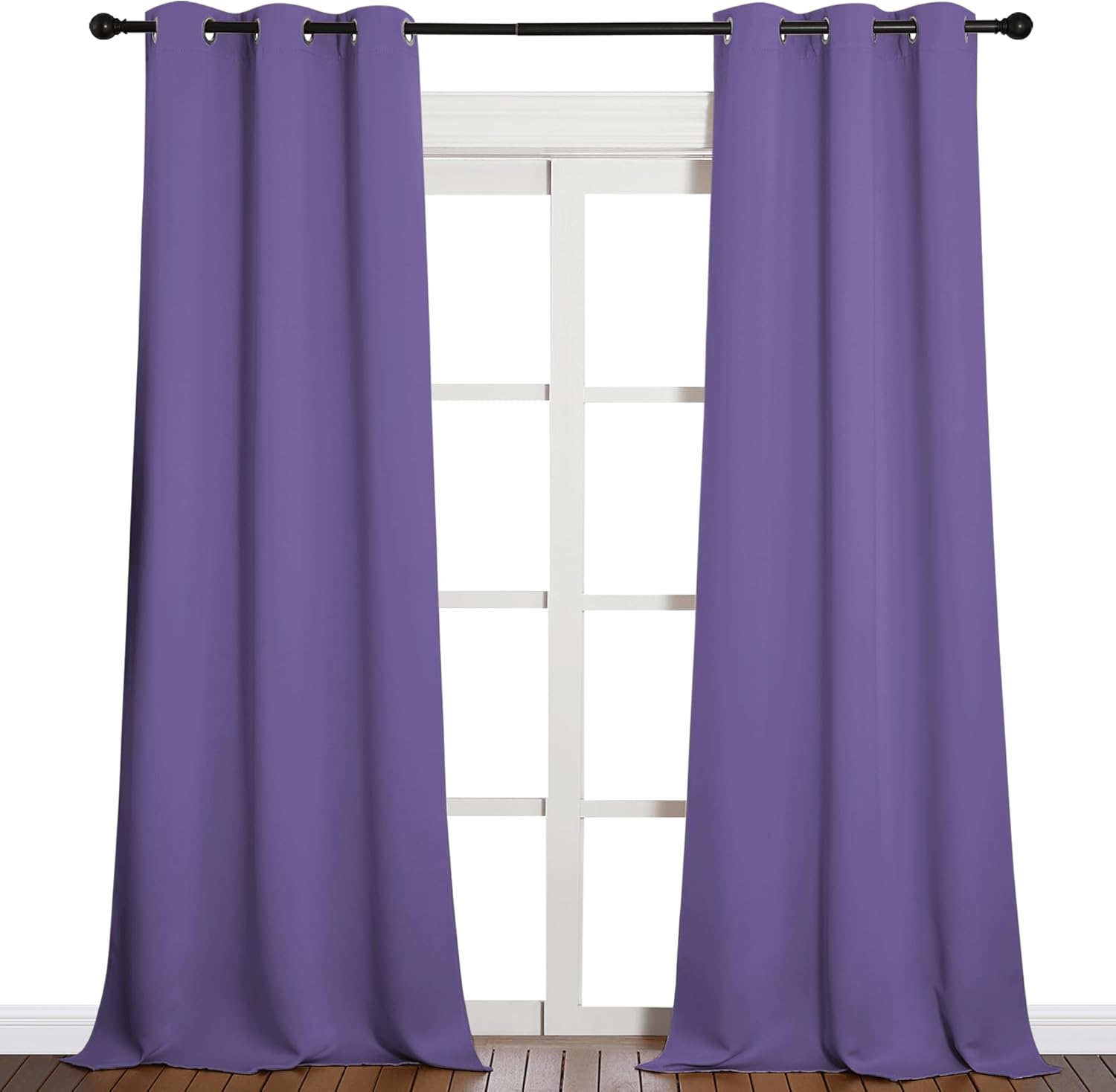 NICETOWN Blackout Curtains for Patio Glass Doors - Privacy Drapes in Lilac Purple, 42" x 95" (1 Pair)