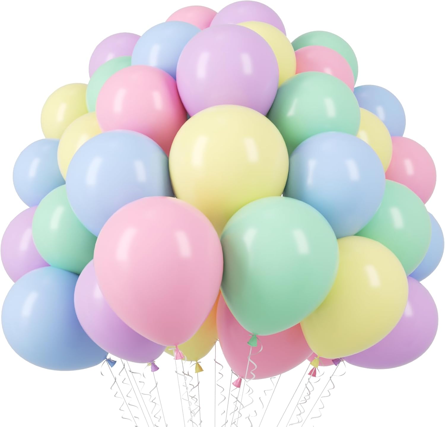 Voircoloria 110pcs Pastel Balloons - 12 Inch Macaron Latex for Weddings, Birthdays & Celebrations