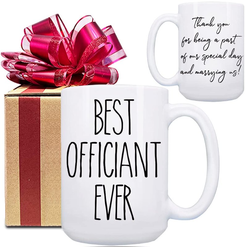 Dnuiyses Wedding Officiant Gift - Funny Best Officiant Ever Mug from Couple, Bride Groom Wedding Day Registry