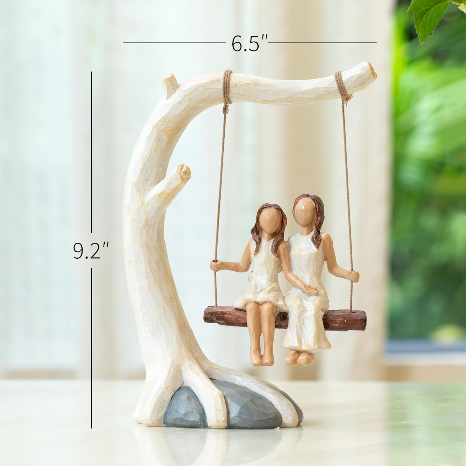 Regine Switzerland Mother Daughter Sculpted Figurine - Hand-Painted Gift for Mom's Birthday