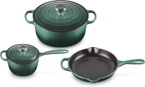 Le Creuset Enameled Cast Iron Cookware Set - 5-Piece in Artichaut Color for Versatile Cooking