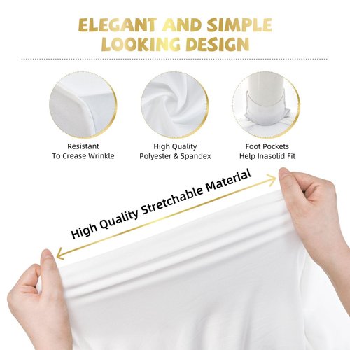 XBFCDN Buffalo Plaid Red and White 6 Ft Elastic Table Cover Fitted Rectangular Tablecloth for Party Banquet Festival Wedding