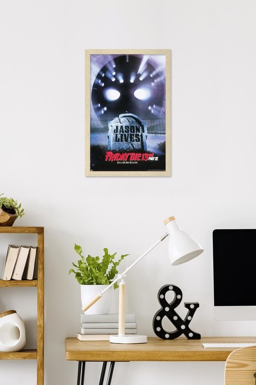 Friday The 13th Part VI: Jason Lives - One Sheet Wall Poster, 22.4L" x 14.7W", Blonde Framed Version