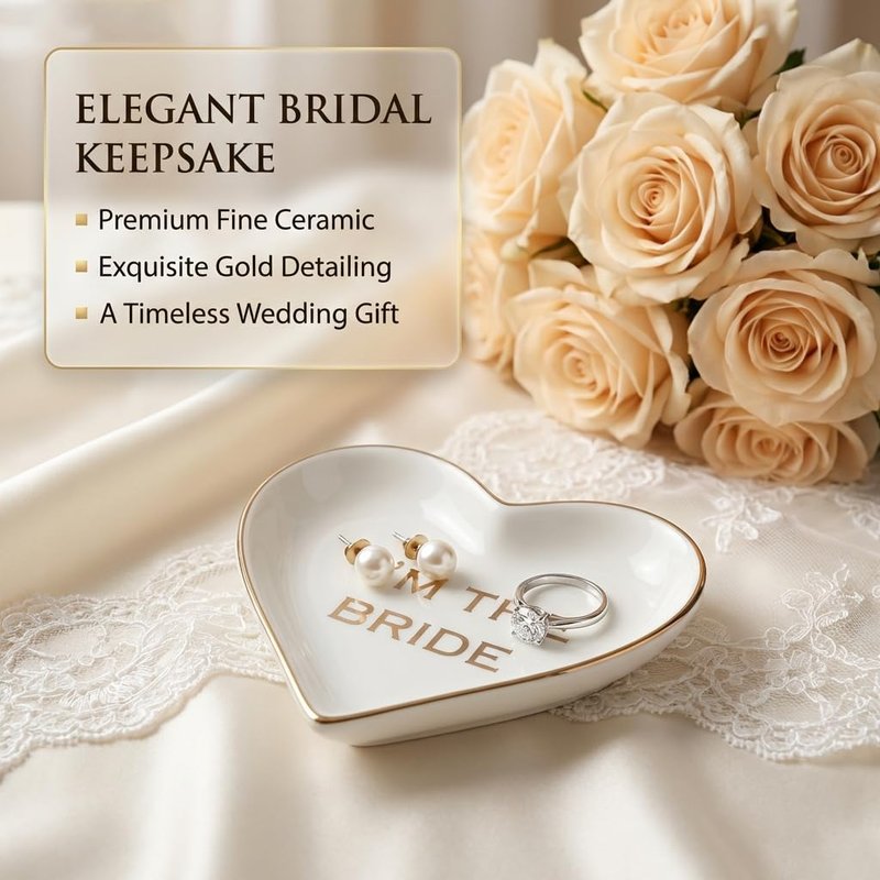 WEDNGGF Bride to Be Gifts for Bridal Shower Engagement & Bachelorette Gift Box for Future Mrs Includes Wooden Photo Frame, Coffee Mug, Real Gold Rimmed Ring Dish, Stainless Steel Tumbler & Spa Set