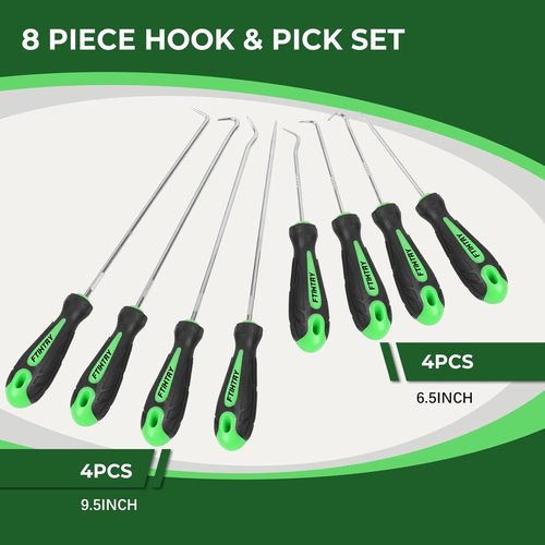 FTIHTRY 8PCS Precision Automotive Pick and Hook Set - Mini Oil Seal & O-Ring Remover (Green)
