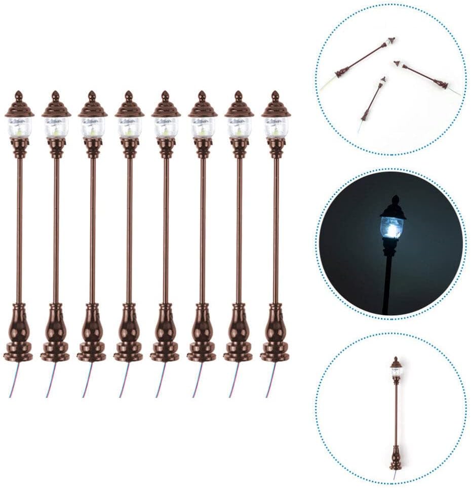 Skiennix 8-Piece Miniature Garden Light Set - Outdoor Dollhouse Decoration & Train Accessories