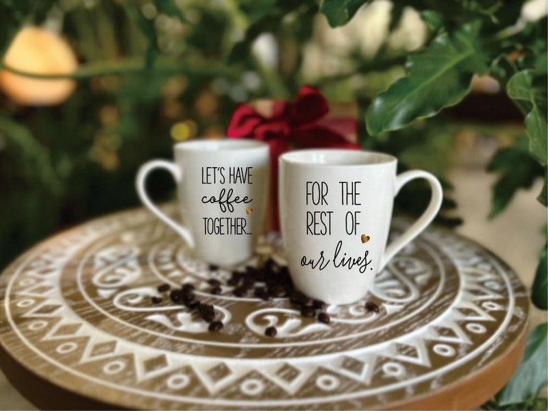 Couples Gifts Coffee Mugs Set of 2, Let's Have Coffee Together for the Rest of Our Lives Coffee Mugs, Mr and Mrs Gifts, Engagement Mr and Mrs Wedding Gift for Couple - Bridal Shower Engaged Couples Mu