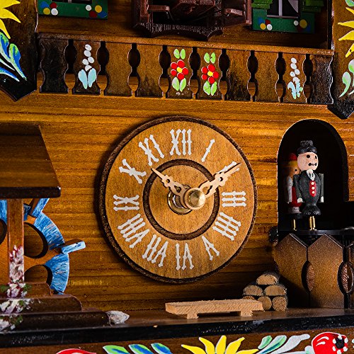 Quartz Cuckoo Wall Clock with Moving Pendulum and Dancers
